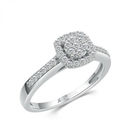 Love Spell Lab-grown Diamonds Halo Composite Ring 0.35 Ct. T.w. in Sterling Silver