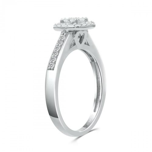 Love Spell Lab-grown Diamonds Halo Composite Ring 0.35 Ct. T.w. in Sterling Silver