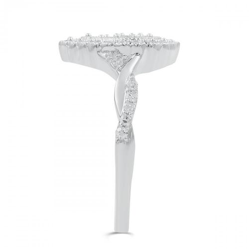 Love Spell Lab-grown Diamonds Pear Halo Composite Ring 0.50 Ct. T.w. in Sterling Silver