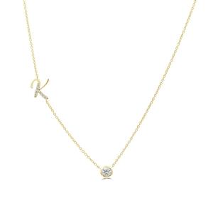 Bella by Ovani® Letter Initial "K" Necklace 0.30 Ct. T.w. in 10K Yellow Gold