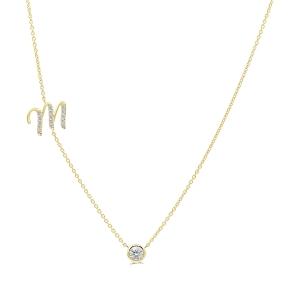 Bella by Ovani® Letter Initial "M" Necklace 0.35 Ct. T.w. in 10K Yellow Gold