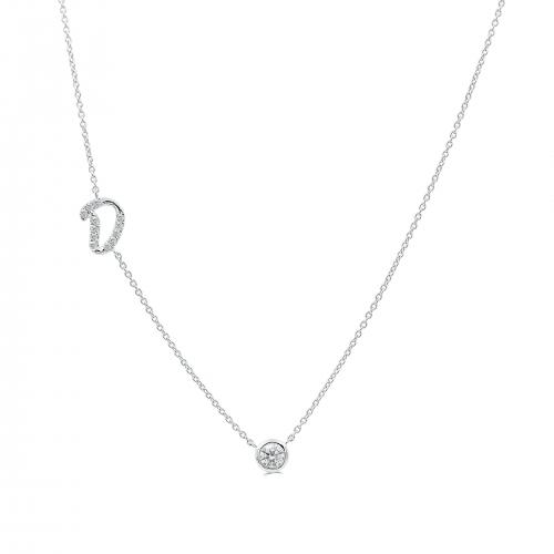 Bella by Ovani® Letter Initial "D" Necklace 0.35 Ct. T.w. in 10K White Gold