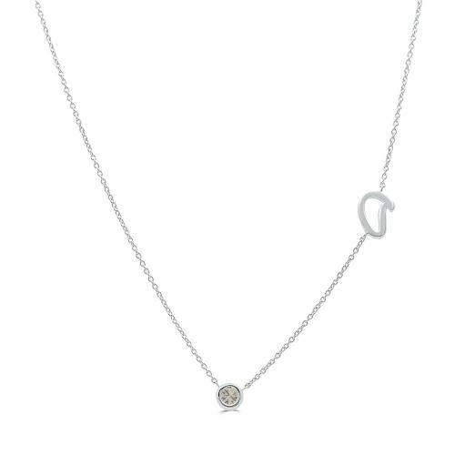 Bella by Ovani® Letter Initial "D" Necklace 0.35 Ct. T.w. in 10K White Gold