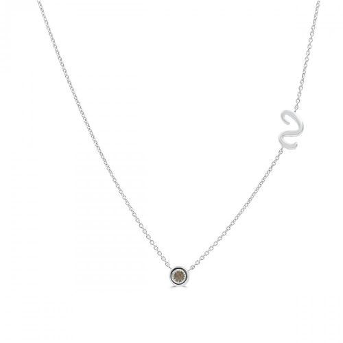 Bella by Ovani® Letter Initial "S" Necklace 0.30 Ct. T.w. in 10K White Gold