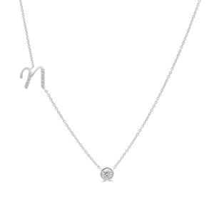 Bella by Ovani® Letter Initial "N" Necklace 0.30 Ct. T.w. in 10K White Gold