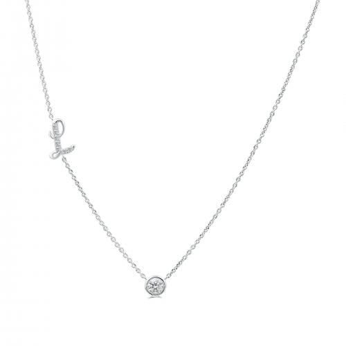 Bella by Ovani® Letter Initial "L" Necklace 0.30 Ct. T.w. in 10K White Gold