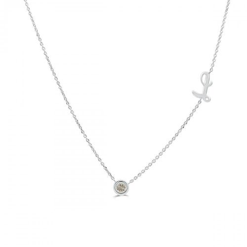 Bella by Ovani® Letter Initial "L" Necklace 0.30 Ct. T.w. in 10K White Gold
