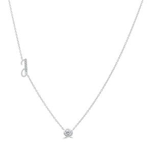 Bella by Ovani® Letter Initial "J" Necklace 0.30 Ct. T.w. in 10K White Gold