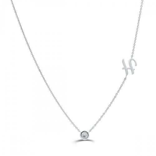 Bella by Ovani® Letter Initial "H" Necklace 0.35 Ct. T.w. in 10K White Gold