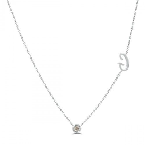 Bella by Ovani® Letter Initial "G" Necklace 0.30 Ct. T.w. in 10K White Gold