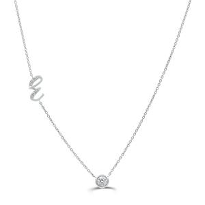 Bella by Ovani® Letter Initial "E" Necklace 0.30 Ct. T.w. in 10K White Gold