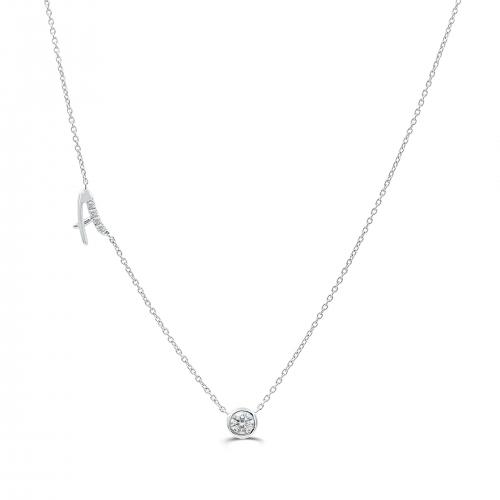 Bella by Ovani® Letter Initial "A" Necklace 0.30 Ct. T.w. in 10K White Gold
