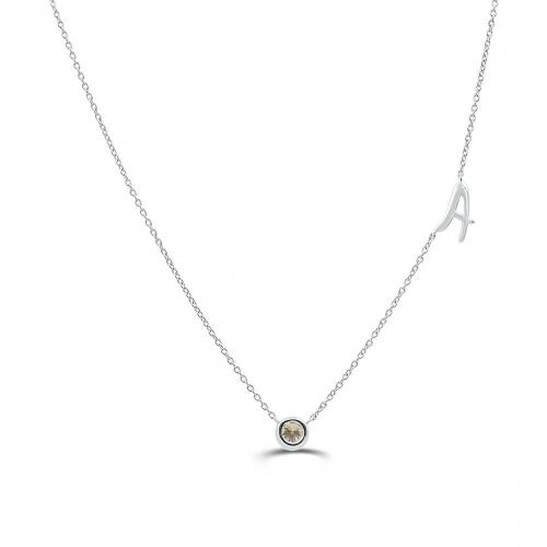 Bella by Ovani® Letter Initial "A" Necklace 0.30 Ct. T.w. in 10K White Gold