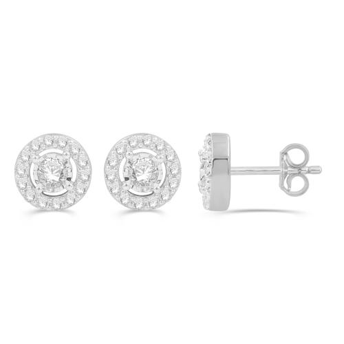 Love Spell Lab-grown Diamonds Halo Studs 0.50 Ct. T.w. in Sterling Silver