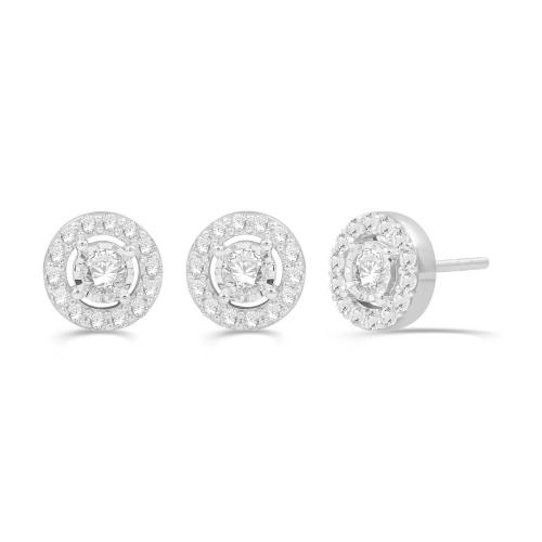 Love Spell Lab-grown Diamonds Halo Studs 0.50 Ct. T.w. in Sterling Silver