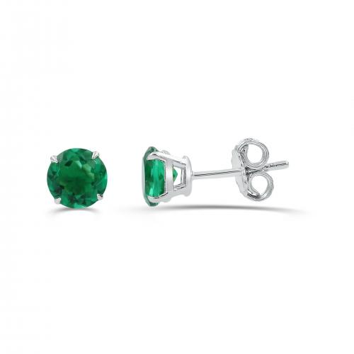 Love Spell Lab-grown Diamonds Emerald Studs in Sterling Silver