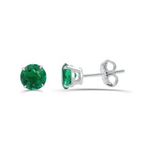 Love Spell Lab-grown Diamonds Emerald Studs in Sterling Silver