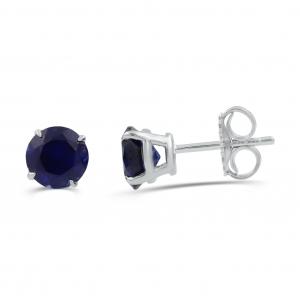Love Spell Lab-grown Diamonds Blue Sapphire Studs in Sterling Silver