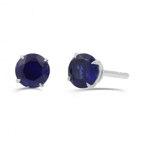Love Spell Lab-grown Diamonds Blue Sapphire Studs in Sterling Silver