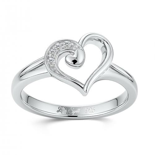 Love Spell Lab-grown Diamonds Heart Promise Ring 0.05 Ct. T.w. in Sterling Silver
