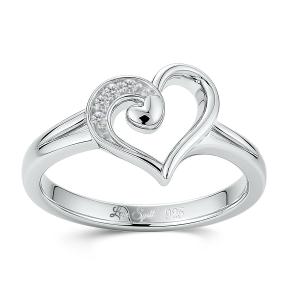 Love Spell Lab-grown Diamonds Heart Promise Ring 0.05 Ct. T.w. in Sterling Silver