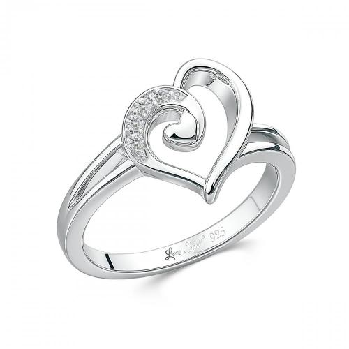Love Spell Lab-grown Diamonds Heart Promise Ring 0.05 Ct. T.w. in Sterling Silver