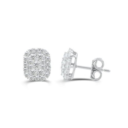 Love Spell Lab-grown Diamonds Halo Studs 0.67 Ct. T.w. in Sterling Silver