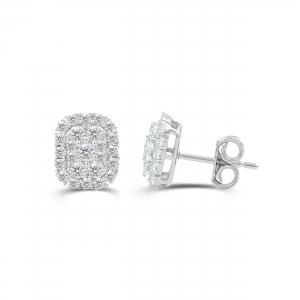 Love Spell Lab-grown Diamonds Halo Studs 0.67 Ct. T.w. in Sterling Silver