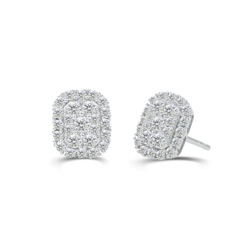 Love Spell Lab-grown Diamonds Halo Studs 0.67 Ct. T.w. in Sterling Silver