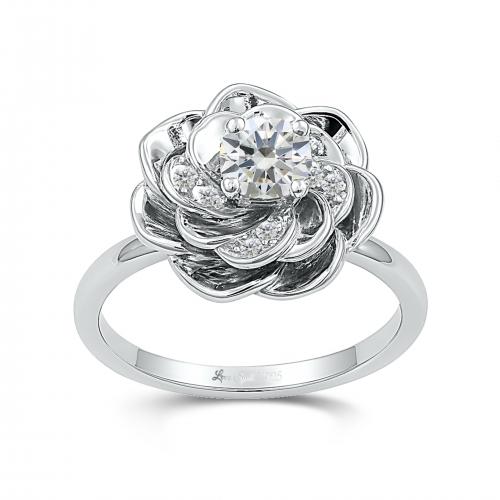 Love Spell Lab-grown Diamonds Flower Ring 0.50 Ct. T.w. in Sterling Silver