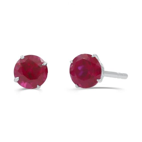 Love Spell Lab-grown Diamonds Ruby Studs in Sterling Silver