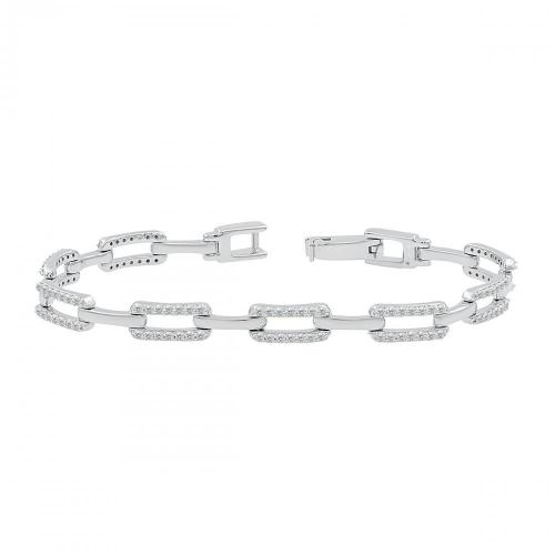 Love Spell Lab-grown Diamonds Paperclip Bracelet 1.35 Ct. T.w. in Sterling Silver