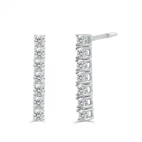 Love Spell Lab-grown Diamonds Journey Earrings 0.65 Ct. T.w. in Sterling Silver