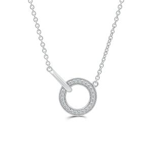Love Spell Lab-grown Diamonds Circle of Life Necklace 0.20 Ct. T.w. in Sterling Silver