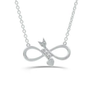Love Spell Lab-grown Diamonds Infinity Necklace 0.10 Ct. T.w. in Sterling Silver