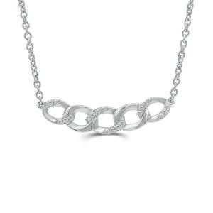 Love Spell Lab-grown Diamonds Figaro Necklace 0.20 Ct. T.w. in Sterling Silver