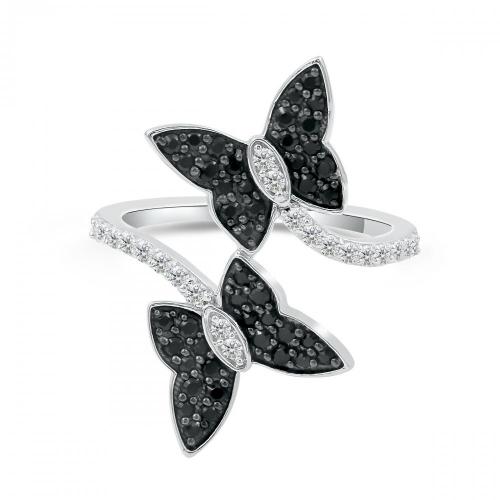 Love Spell Lab-grown Diamonds Butterfly Ring 2.25 Ct. T.w. in Sterling Silver