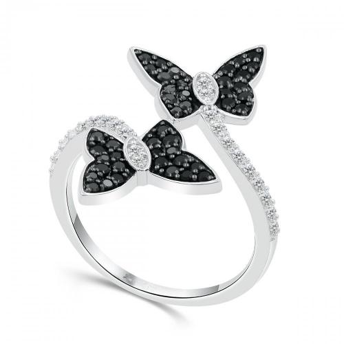 Love Spell Lab-grown Diamonds Butterfly Ring 2.25 Ct. T.w. in Sterling Silver