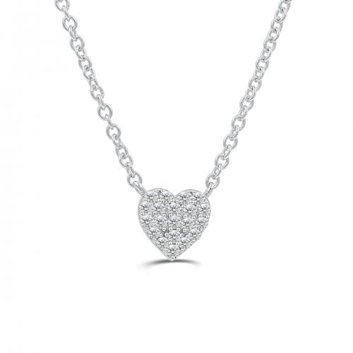 Love Spell Lab-grown Diamonds Heart Necklace 0.20 Ct. T.w. in Sterling Silver