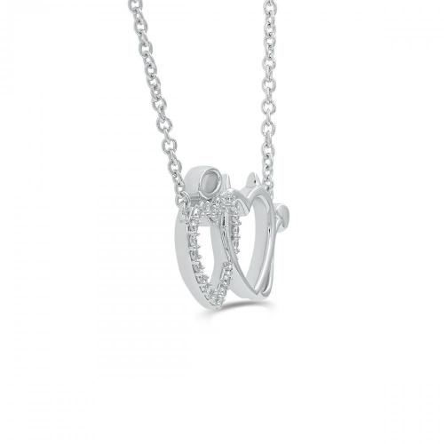 Love Spell Lab-grown Diamonds Double Heart Necklace 0.20 Ct. T.w. in Sterling Silver