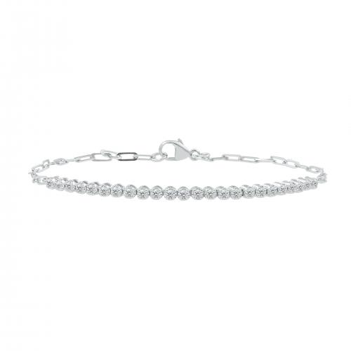 Love Spell Lab-grown Diamonds Paperclip Bracelet 0.55 Ct. T.w. in Sterling Silver