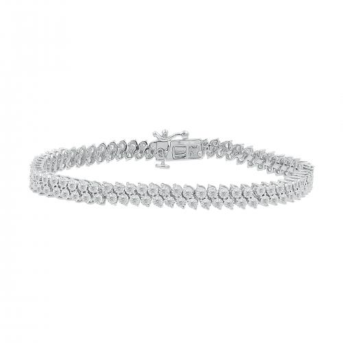 Love Spell Lab-grown Diamonds Cuban Bracelet 2 Ct. T.w. in Sterling Silver