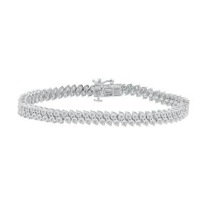 Love Spell Lab-grown Diamonds Cuban Bracelet 2 Ct. T.w. in Sterling Silver
