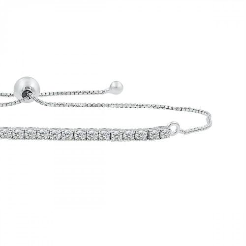 Love Spell Lab-grown Diamonds Bolo Tennis Bracelet 0.95 Ct. T.w. in Sterling Silver