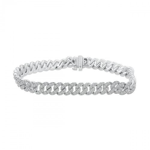 Love Spell Lab-grown Diamonds Cuban Bracelet 2.70 Ct. T.w. in Sterling Silver