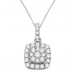 Ultimate Value® Natural Diamonds Cushion Cluster Pendant - 0.65 Ct. T.w. in 10K White Gold