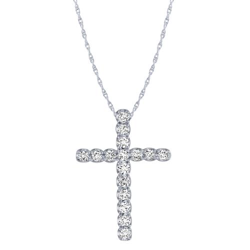 Novello Lab-grown Diamonds Cross Pendant 0.33 Ct. T.w. in 10K White Gold