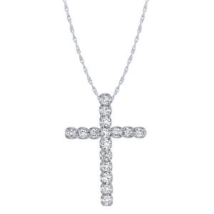 Novello Lab-grown Diamonds Cross Pendant 0.33 Ct. T.w. in 10K White Gold