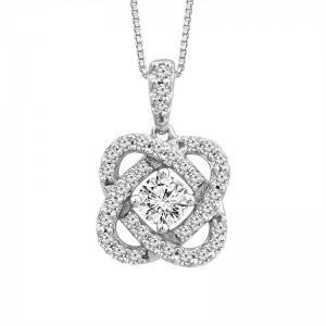 Diani® Love Knot Pendant - 0.50 Ct. T.w. in 14K White Gold