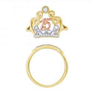 Sweet 15® Crown Quinceanera Ring - 0.10 Ct. T.w. in 14K WhiteGold